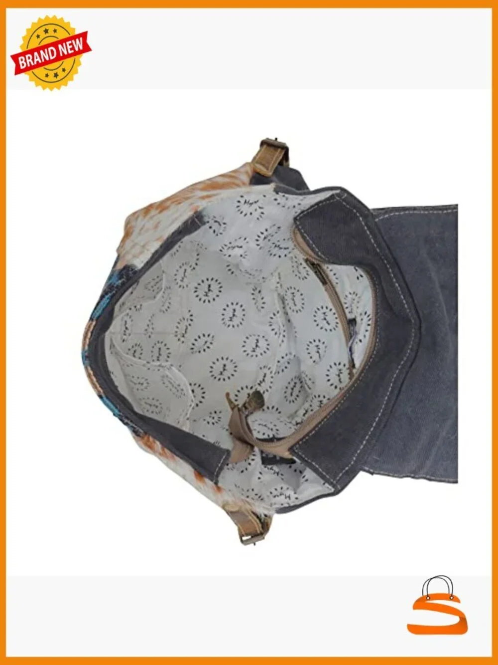 Women's Leather Western Backpack Flapover Upcycled Cowhide Daypack